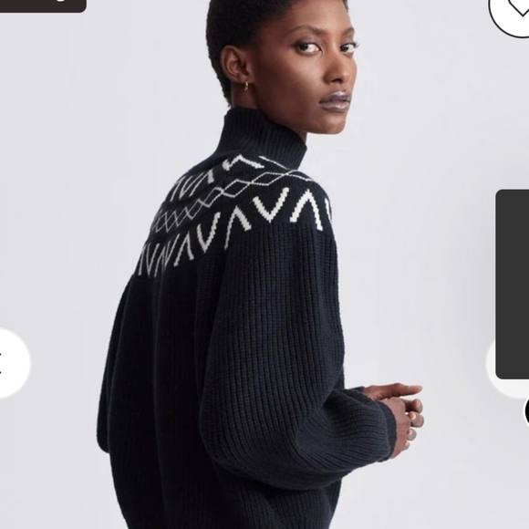 Varley Marcie Fair Isle Yoke Neck Knit Sweater - Picture 6 of 15